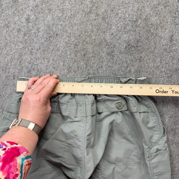 AFTCO Shorts Men 32 Green Nylon Cargo Elastic 8" M01 Original Fishing b118 - Picture 9 of 14